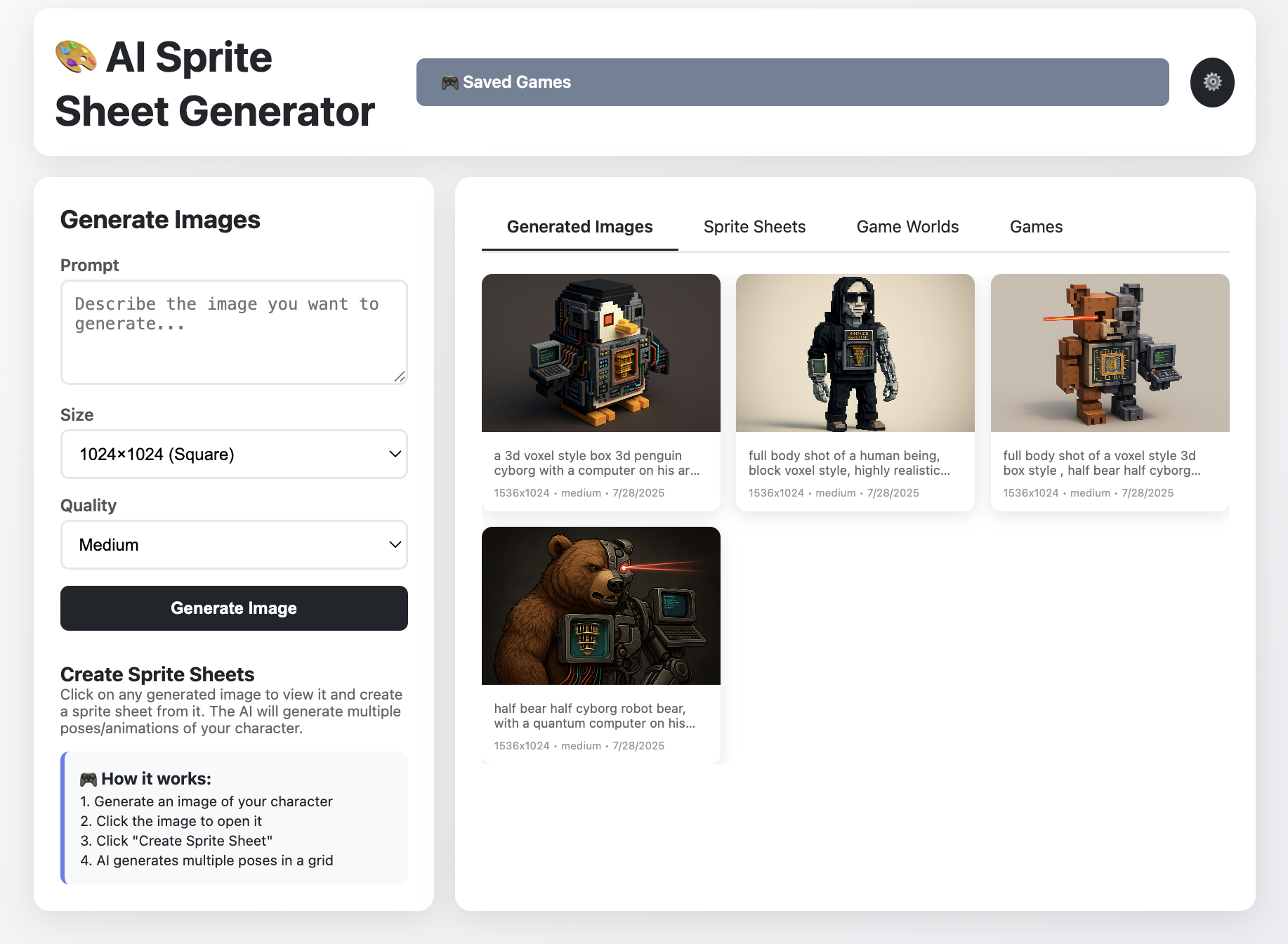 Sprite Sheet and Game Creator