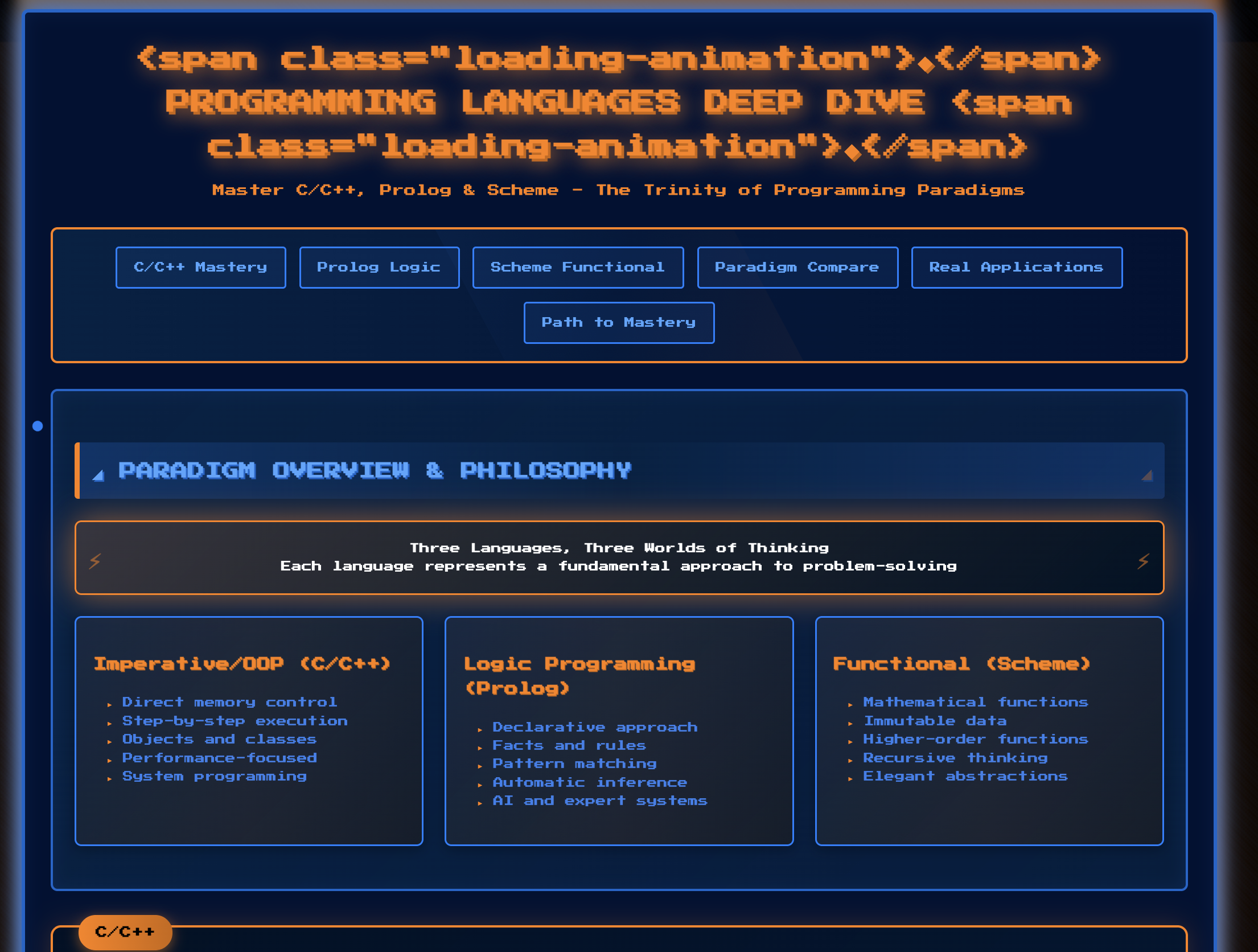 CSE 240: Programming Languages Deep Dive - C/C++, Prolog, Scheme